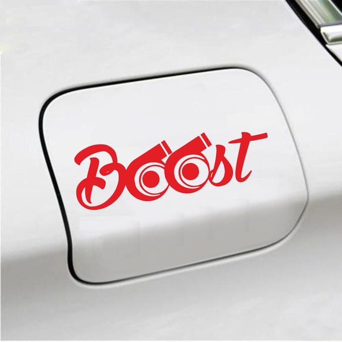 Bumpersticker - Boost - 6,3 X 19 - Rood