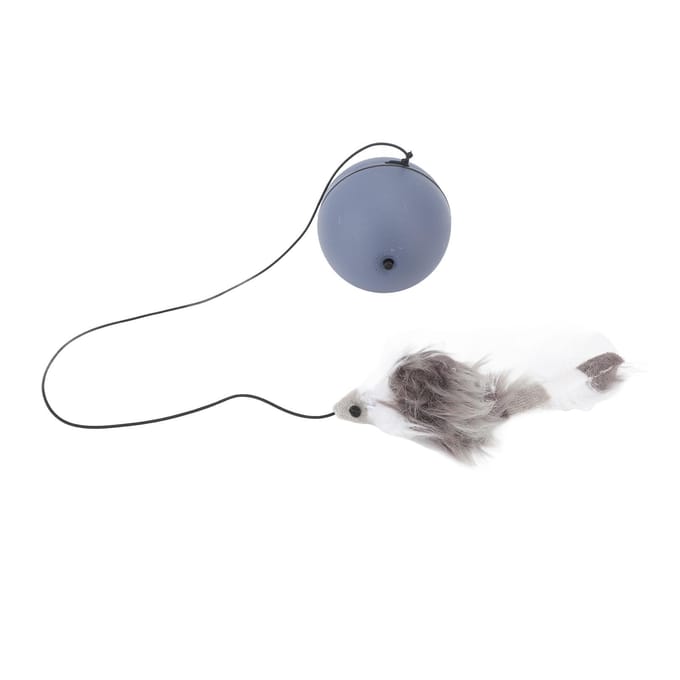 Balle pour chat interactive intelligente Réduit l'anxiété Jouet pour chat mobile roulant pour l'exercice et le divertissement de l'animal de compagnie gray