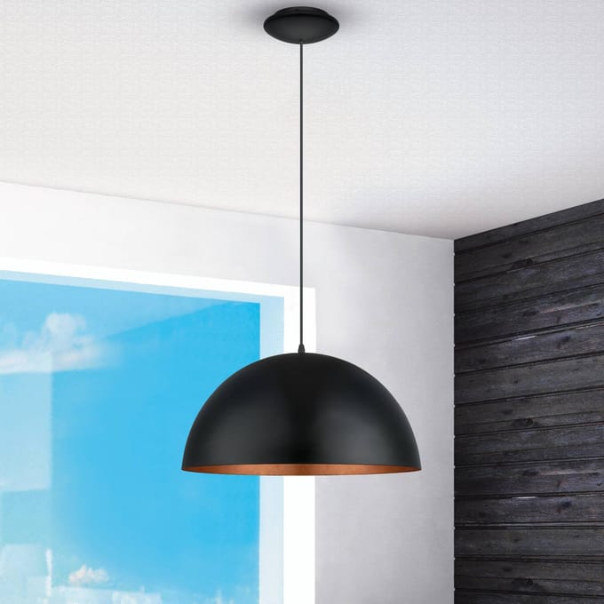 EGLO Gaetano 1 Hanglamp - E27 - Ø 53 cm - Zwart/Koper