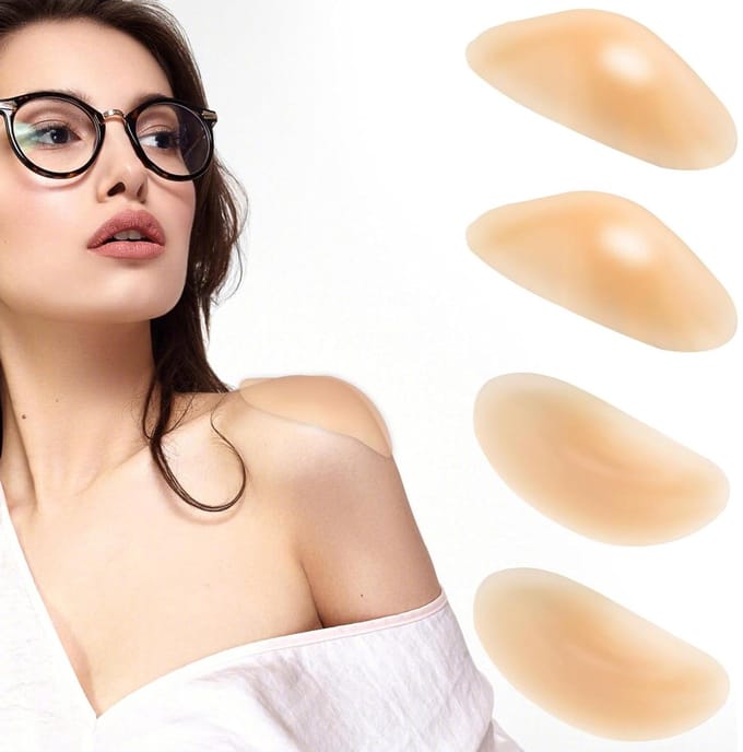 Allecto Plus - Siliconen Schoudervullingen voor Dameskleding | Herbruikbare Pads met Push-Up Effect | beige | Anti-Slip - Set van 2