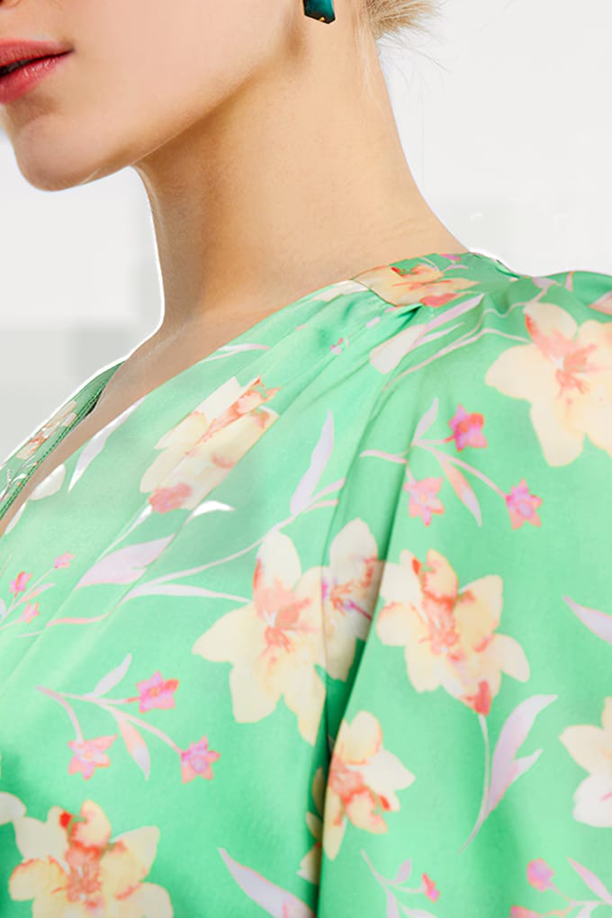 French Connection Camille Wrap Dress Green Größe: 10 | Midikleider Outlet | Damen | Grün