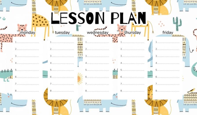 Wallvy Plan Lekcji - Magnetisch Lesrooster - 45x26cm - Dieren in Kleding - Personaliseerbaar