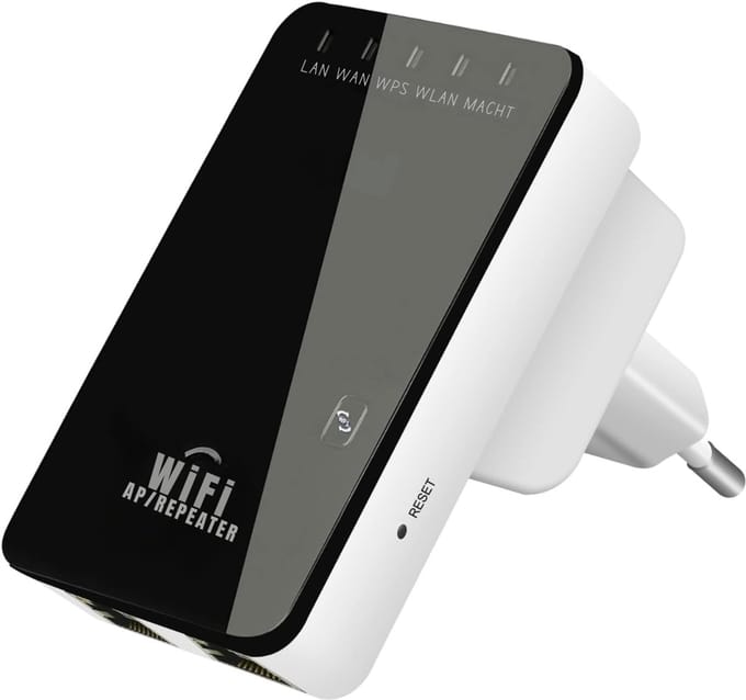 TIM® Wifi Versterker Stopcontact - Wifi Versterker - 300 Mbit/s - Wit - ‎5cm x 7cm x 8cm