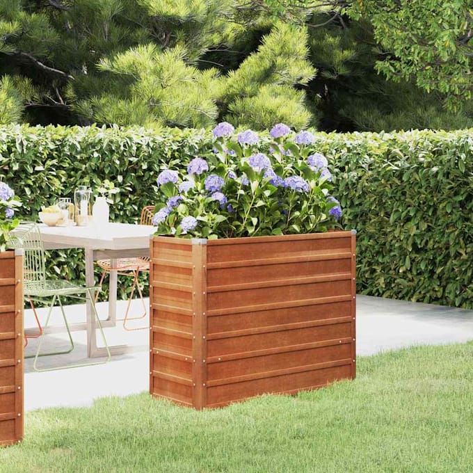 vidaXL - Plantenbak - verhoogd - 100x40x77 - cm - cortenstaal - roestig