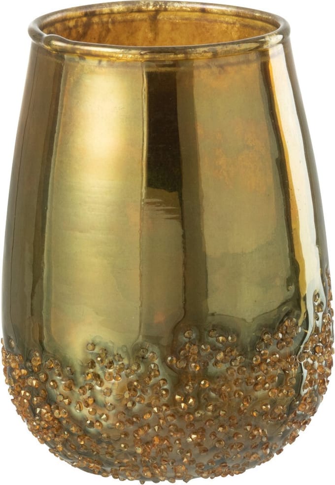 J-Line kaarshouder Spiegel - glas - goud - small - 2 stuks