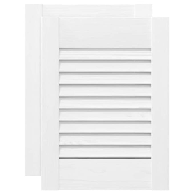 vidaXL - Kastdeur - met - de - deur - 2 - st - Wit - 69 - x - 49,4 - cm - Massief - grenenhout