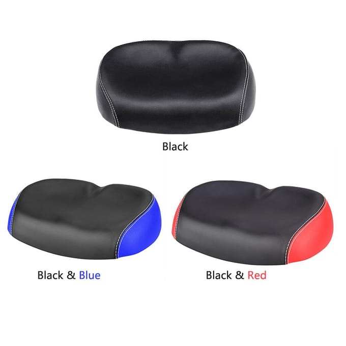 Selle sans nez pour vélo Big Ass, siège Large et souple en PU Black & Red black