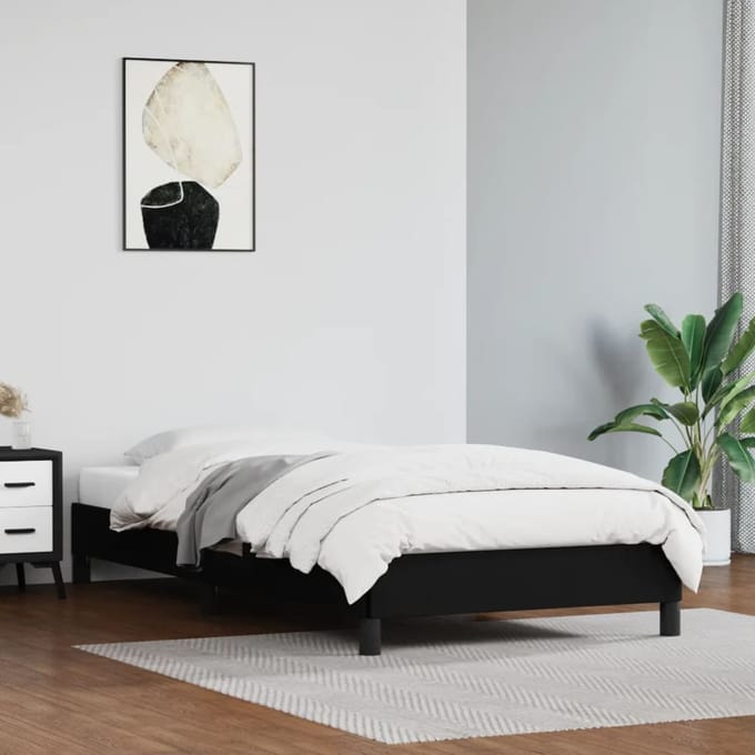 vidaXL - Bedframe - kunstleer - zwart - 100x200 - cm