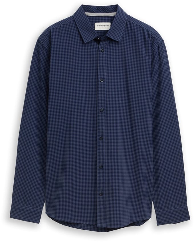 Tom Tailor - Regular fit overhemd met ruitjesmotief - Maat S - blue vichy check