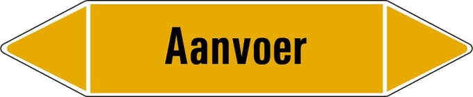 Aanvoer gas leidingmarkering op vel 126 x 26 mm - 5 per vel