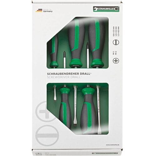Stahlwille 4687 Schroevendraaierset Werkplaats 5-delig Kruiskop Phillips, Plat