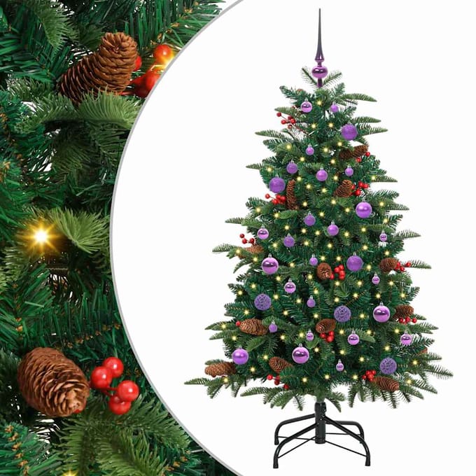 vidaXL - Kunstkerstboom - Groen - 150 - cm - PVC - en - Metaal - en - Plastic