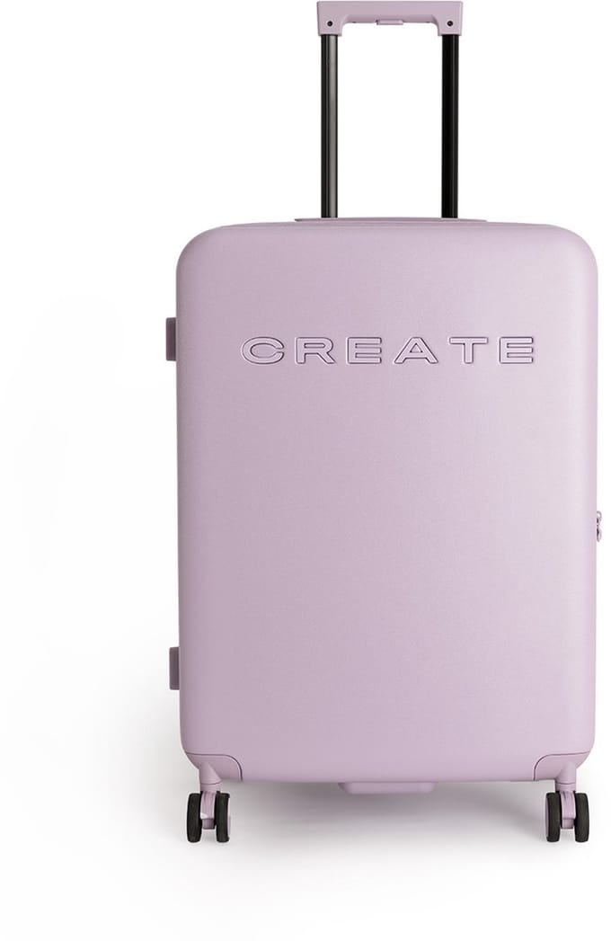 CREATE - Harde polycarbonaat koffer met TSA-slot en multidirectionele wielen - Lavendel - Check-in M - LUGGAGE STUDIO