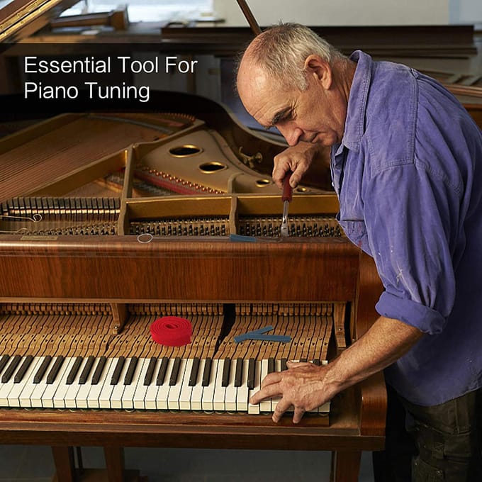 Professionele piano-tuningkit Stemsleutel Hamer Temperamentstrip Mute Kit Piano DIY-bevestigingsset 1 Kit red