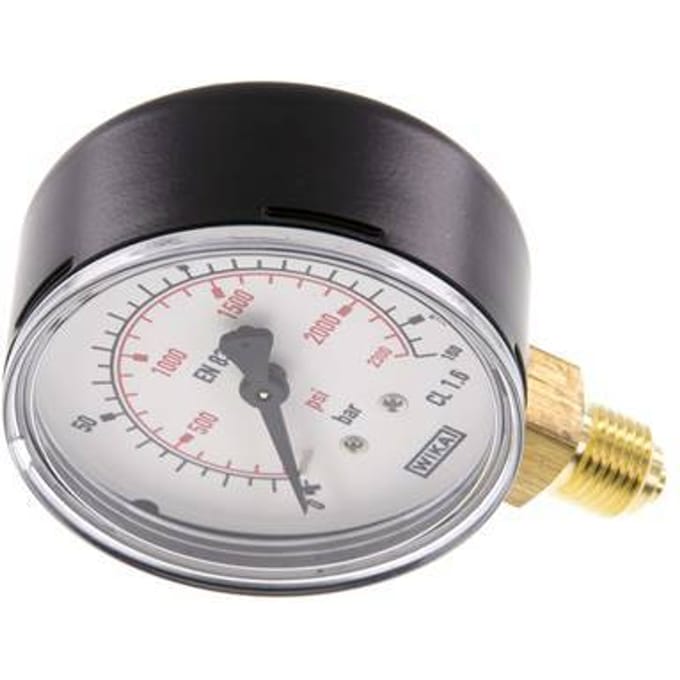 0..160 Bar Manometer Onderaansluiting Staal/Messing 63 mm Klasse 1.6 - MW016063SV