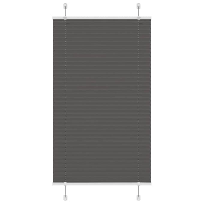 vidaXL - Plissé - rolgordijn - 75x100 - cm - stofbreedte - 74,4 - cm - polyester - zwart