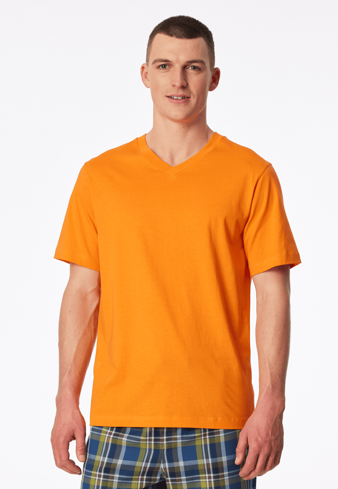 Shirt met korte mouwen en v-hals, oranje - Mix+ Relax 48