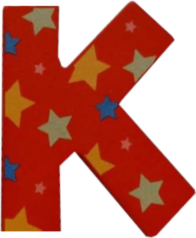 Decoratieletter - K - Hout - 7cm - Rood