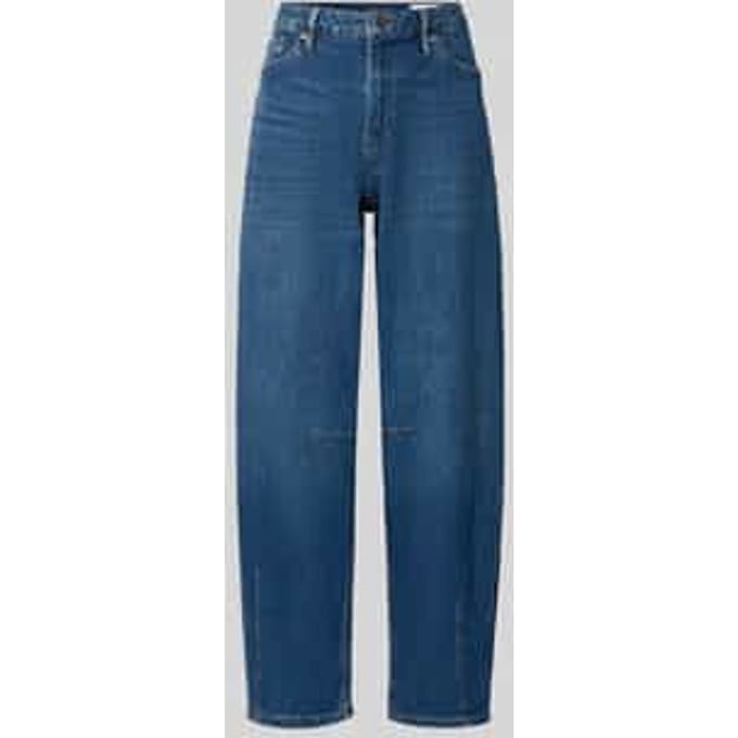 Regular fit barrel jeans van katoenmix