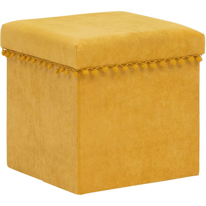 Eazy Living Poef + Opbergbox Mana Geel