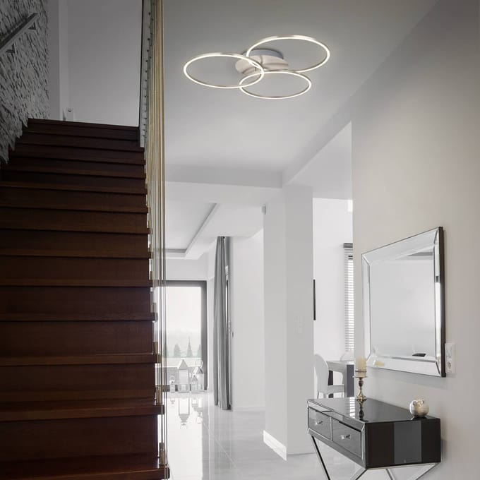 BRILONER - FRAME - LED plafondlamp - traploos dimbaar - spot draaibaar - dimbaar via schakelaar - memory functie - warm wit 3000K - IP20
