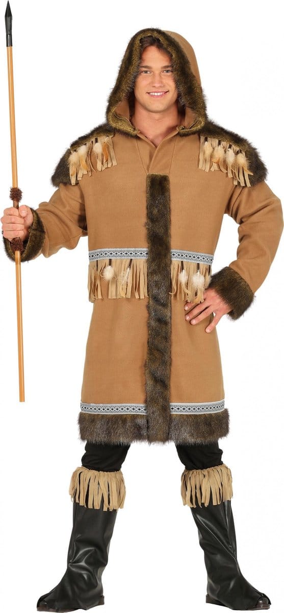 Fiestas Guirca Verkleedpak Eskimo Heren Polyester Bruin Maat L