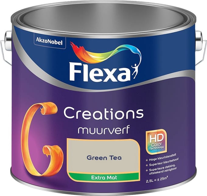Flexa - Creations Muurverf Extra Mat - Green Tea - Mengverf - 2,5 L