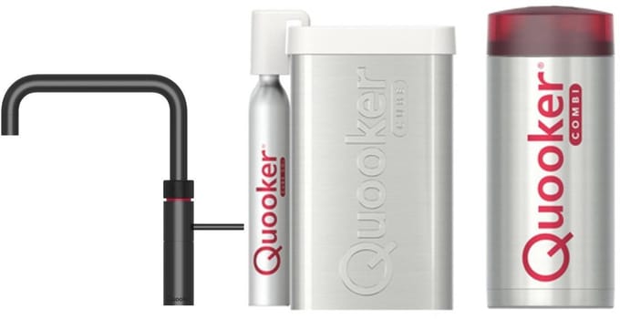 Quooker Cube Fusion Square Mat Zwart met Combi Boiler