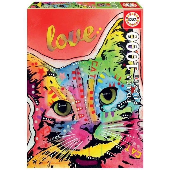 EDUCA - puzzel - 1000 stuks - Dean Russo - Tilt Cat love