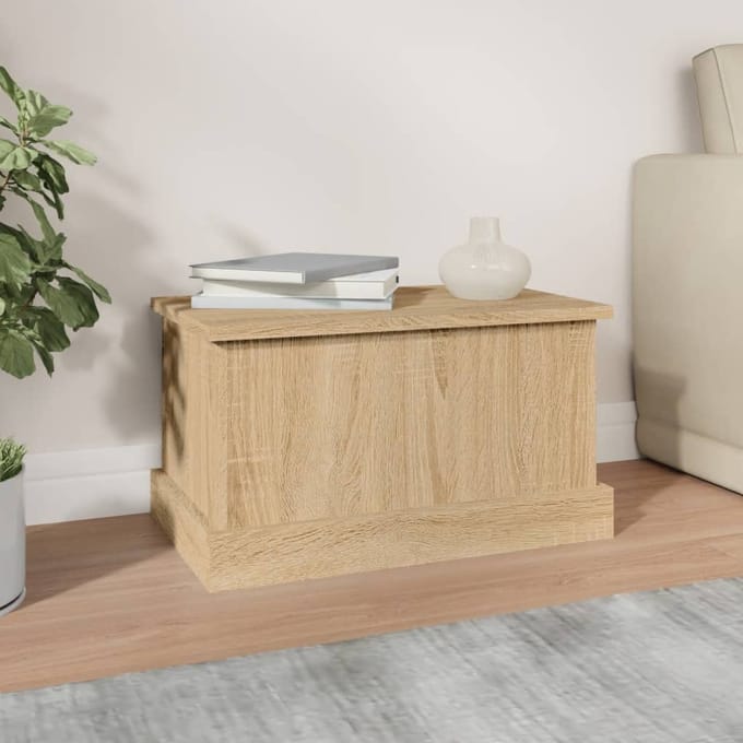vidaXL - Opbergbox - Sonoma - Eiken - 50x30x28 - cm - Bewerkt - Hout