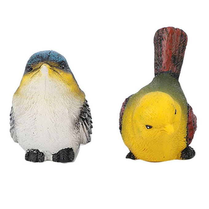 4 Stuks Hars Vogels Dier Beeldje Decoratie Gazon Tuin Binnenplaats Ornamenten yellow