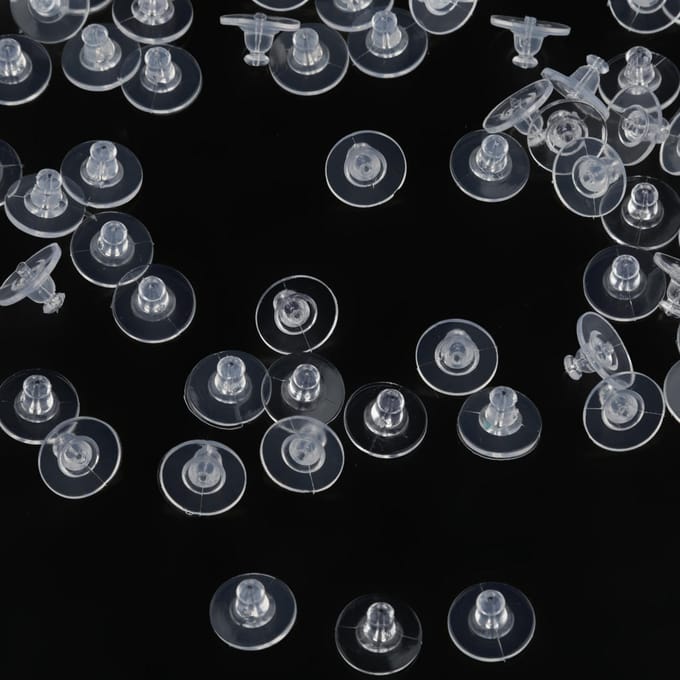100 stuks transparante siliconen oorbelstoppers, oorbelbevindingen, achtermoeren