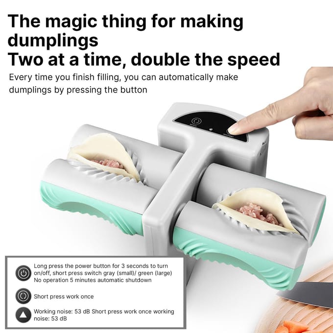 Elektrische Dumpling Maker Machine Dubbel Formaat Draadloos Oplaadbaar Automatische Dumpling Maker Pers met white