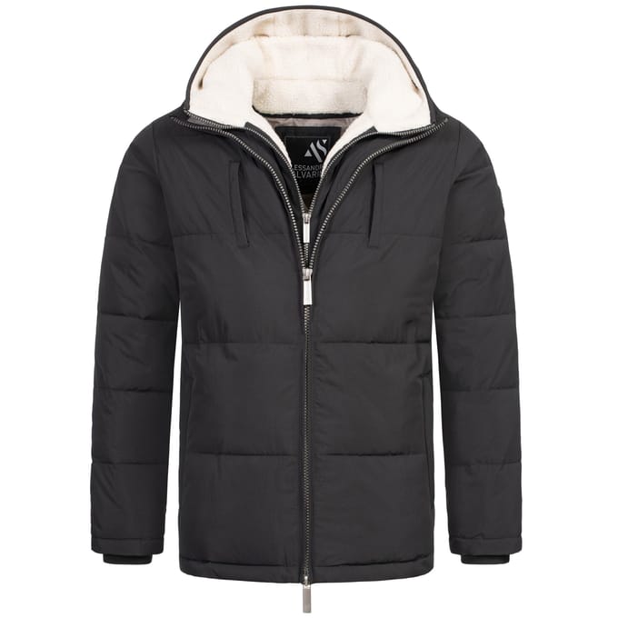 Alessandro Salvarini Heren Winter Gewatteerde Jas AS-457 – 2in1 Met Uitneembare Teddyfleece & Dubbele Capuchon