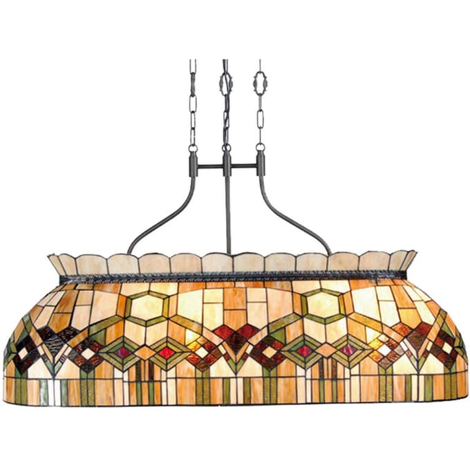 Clayre&Eef 115 cm lange pendellamp Saavik - Tiffany-stijl