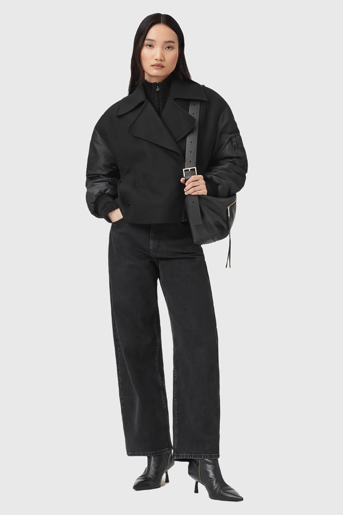 AllSaints Orla Jacket Black size 8 | Leather Jackets Outlet | Women | Black