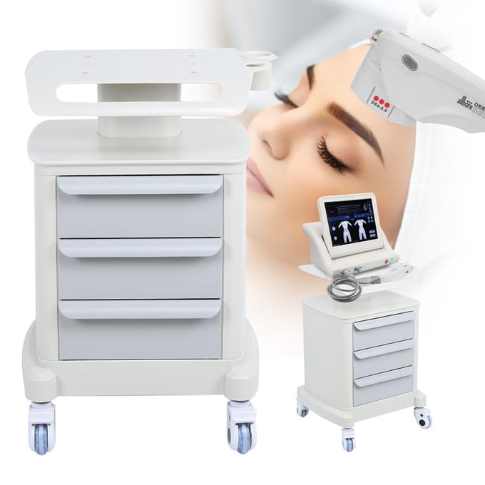 Drie Lagen Schoonheidssalon Instrument Rolwagen Kar Schoonheidssalon Spa Tool met Lade white