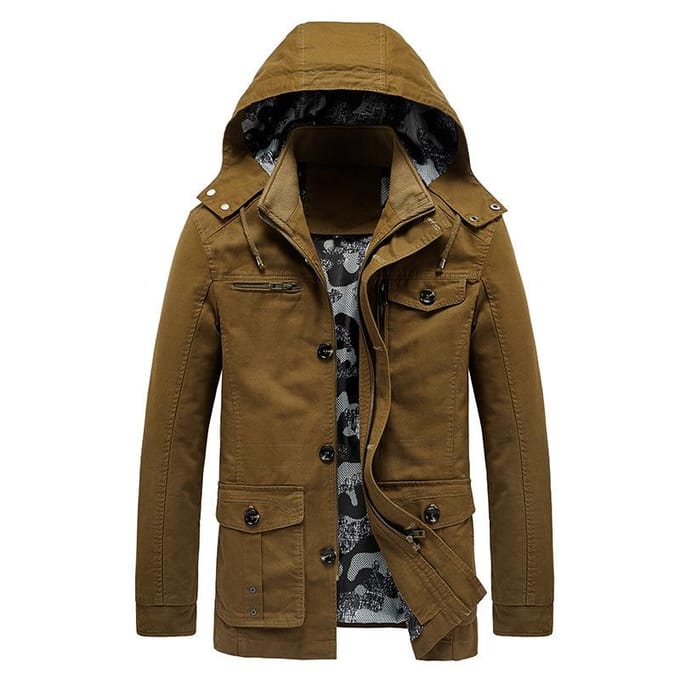 Herfst Dunne Jas Los Casual Middel en Lang Met Capuchon Trenchcoat Heren 5XL black