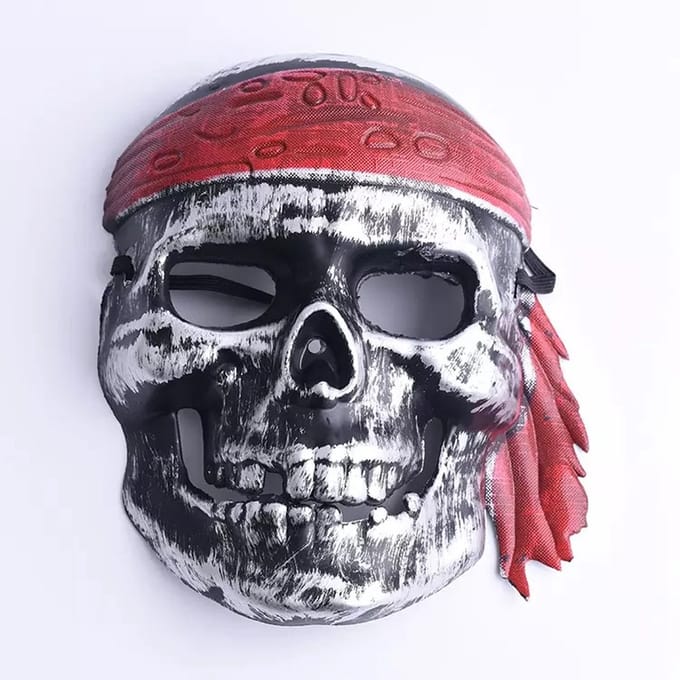 Face Mask Piraat – Halloween Masker – Zilver