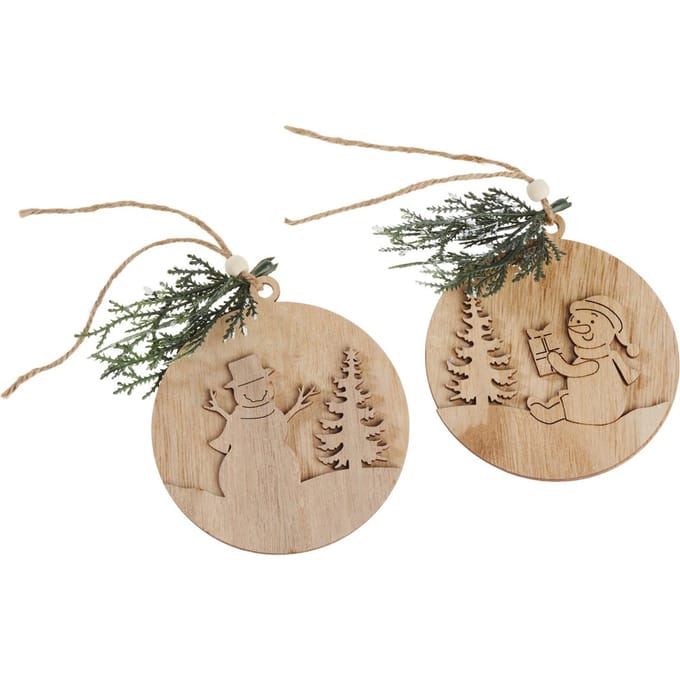 VBS Houten decoratieve hanger "Snowman"