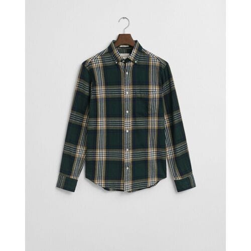 Gant Casual hemd lange mouw Groen Reg Windblown Flannel Check S 3250243/374