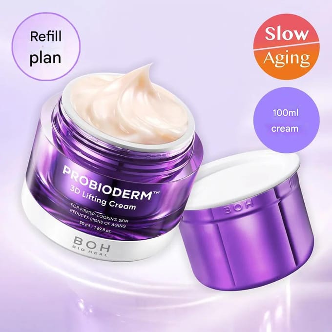 BIOHEAL BOH Probioderm 3D Lifting Crème 50ml + 50ml Gezichtscrème Verstevigend Elasticiteit purple