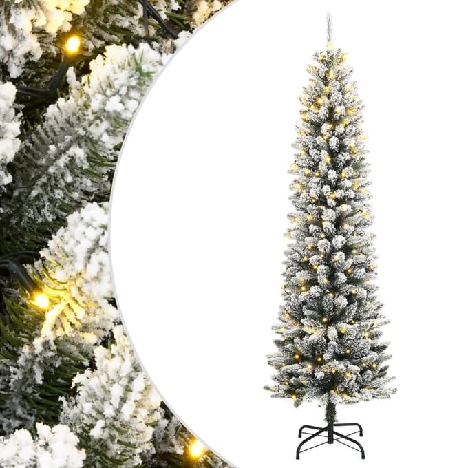 vidaXL - Kunstkerstboom - met - 300 - LED's - en - sneeuw - 180 - cm