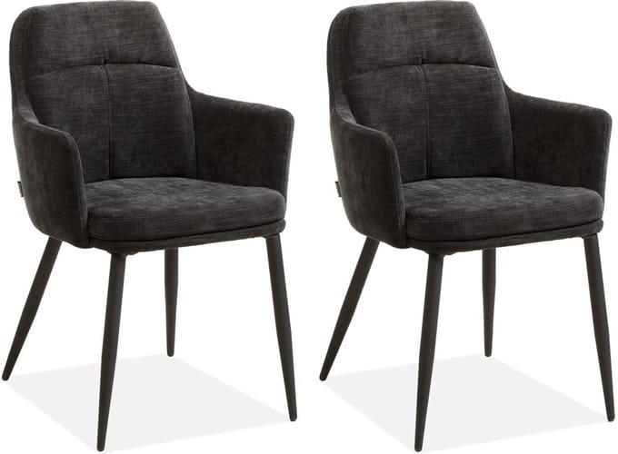 Eetkamerstoel Donna - Black (set van 2 stoelen)