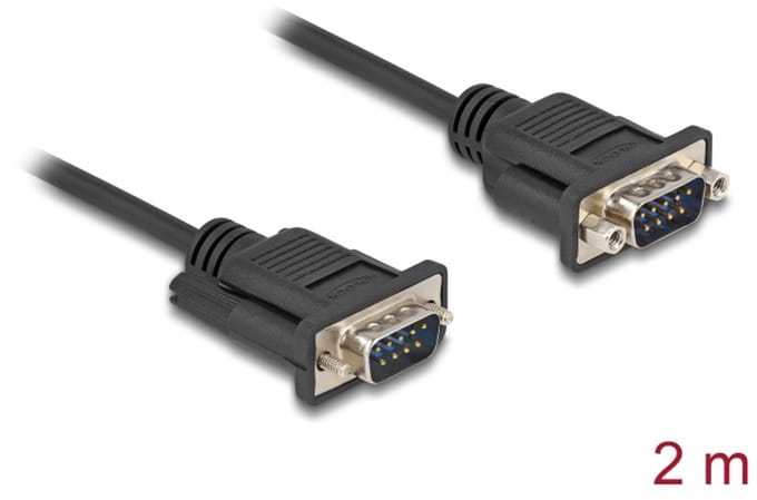Delock Aansluitkabel Serieel [1x RS232-stekker - 1x RS232-stekker] 2 m Zwart