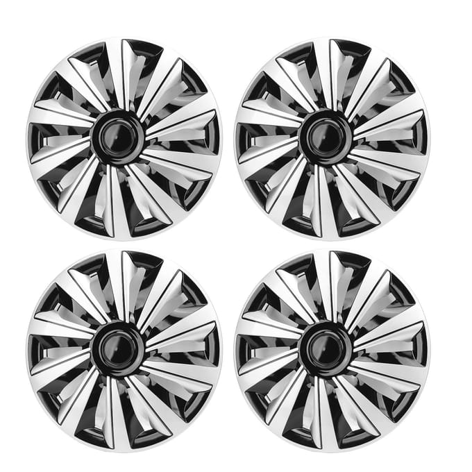 4 Pièces 14 pouces Cache-moyeux Protection Complète Look Élégant Léger Installation Facile Ajustement Universel pour Toutes Roues en Acier 14 pouces gray