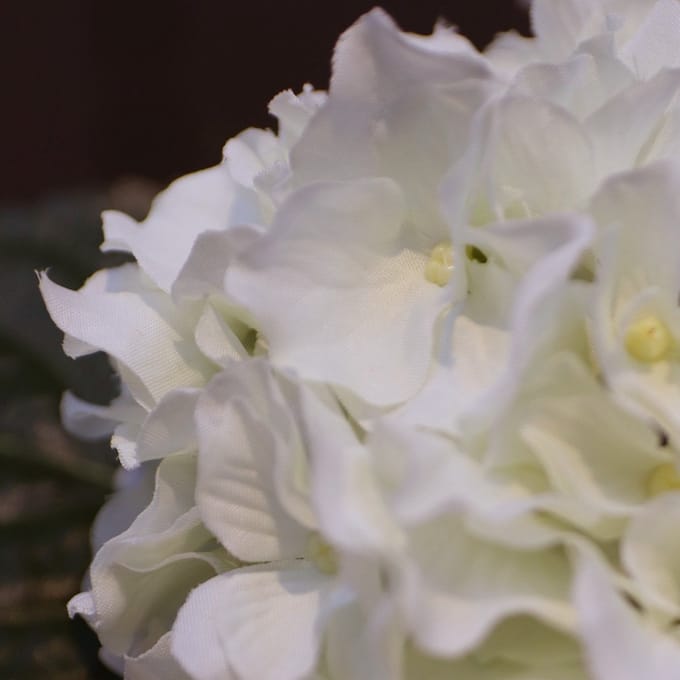 Hortensia kunstplant 40cm creme in pot