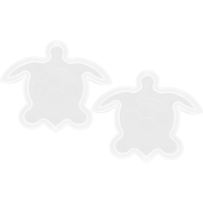 2 stuks Schildpad Vorm Siliconen Marine DIY Sieraden Accessoires Opbergruimte Bureau Decoratie white