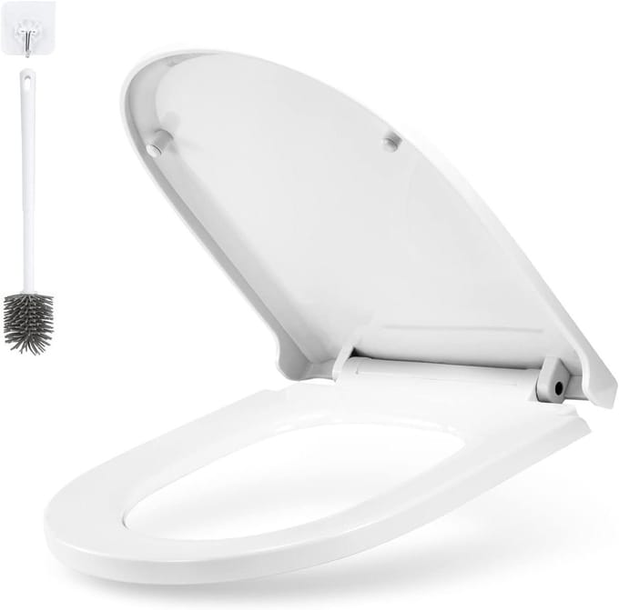 Toiletbril - WC-bril U-D - Badkamer Vernieuwen - Softclose Functie - Standaardmaat - Wit