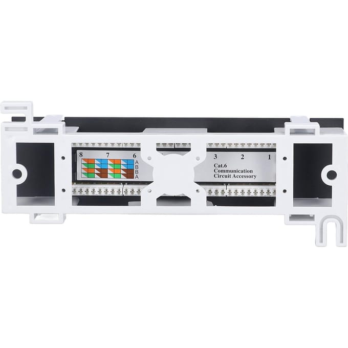 Patchpanel 8 poorten CAT6 netwerkkabel rackmount 568AB RJ45 accessoire voor installatie white